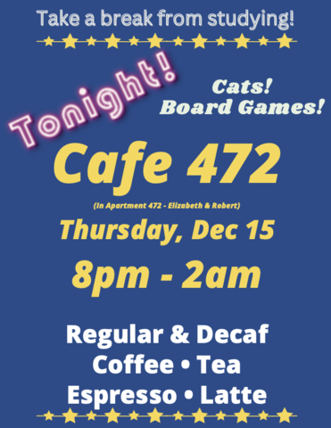 Cafe 472 event flyer